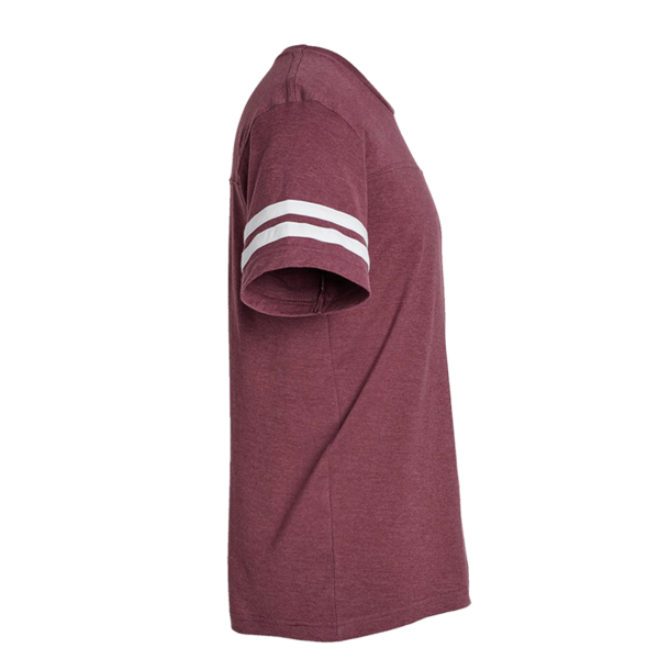 LAT Men's Football Fine Jersey Tee, Vintage Burgundy / White, Right Sleeve view