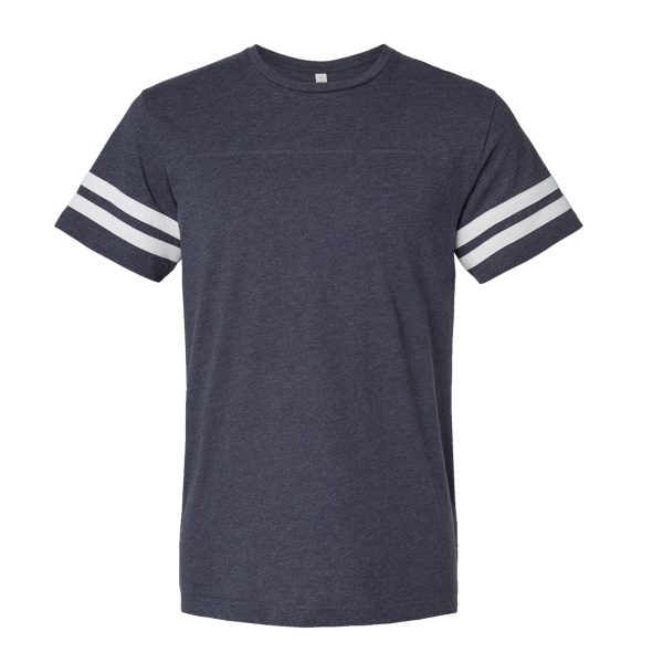 LAT Men's Football Fine Jersey Tee, Vintage Navy / White, Front view