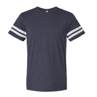 LAT Men's Football Fine Jersey Tee, Vintage Navy / White, Front view