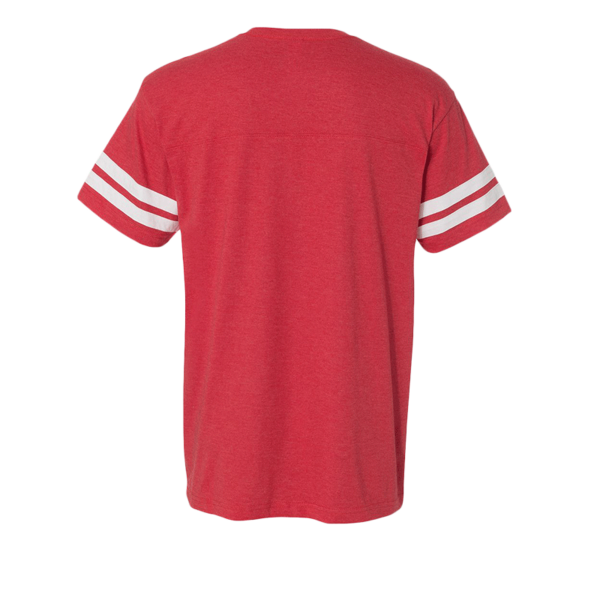LAT Men's Football Fine Jersey Tee, Vintage Red / White, Back view