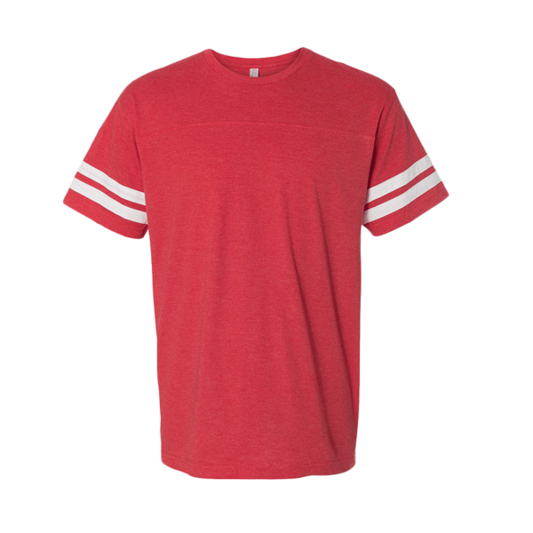 LAT Men's Football Fine Jersey Tee, Vintage Red / White, Front view