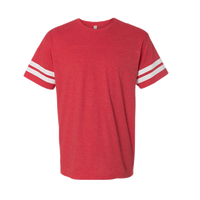 LAT Men's Football Fine Jersey Tee, Vintage Red / White, Front view
