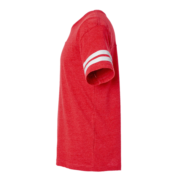 LAT Men's Football Fine Jersey Tee, Vintage Red / White, Left Sleeve view