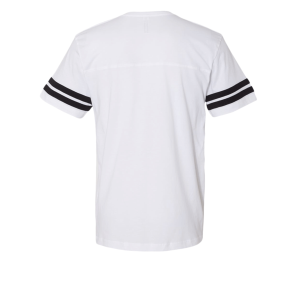 LAT Men's Football Fine Jersey Tee, White Solid / Black, Back view
