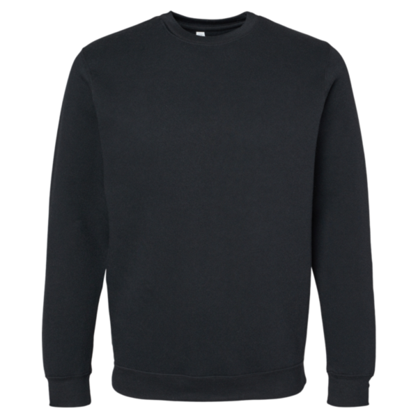 LAT Unisex Elevated Fleece Crewneck Sweatshirt, Black, Front view