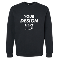 LAT Unisex Elevated Fleece Crewneck Sweatshirt, Black, Front view, Mockup
