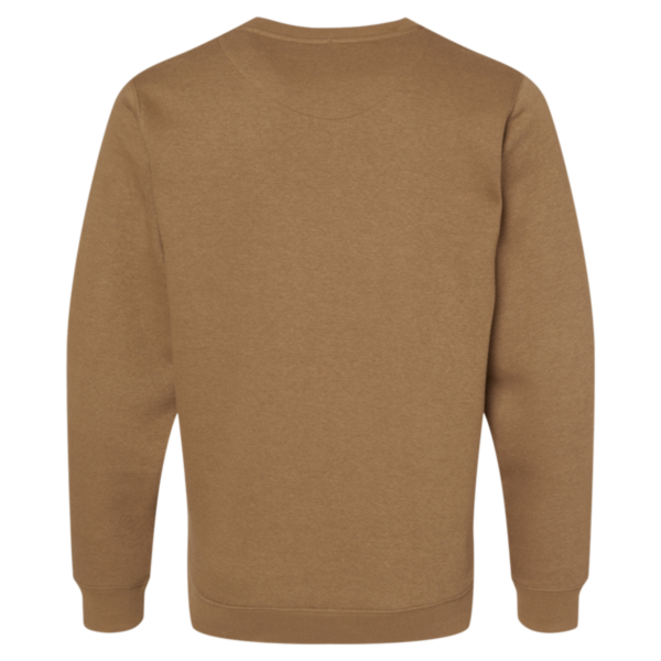 LAT Unisex Elevated Fleece Crewneck Sweatshirt, Coyote Brown, Back view