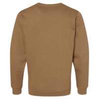 LAT Unisex Elevated Fleece Crewneck Sweatshirt, Coyote Brown, Back view