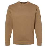 LAT Unisex Elevated Fleece Crewneck Sweatshirt, Coyote Brown, Front view