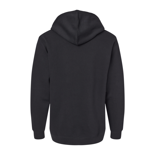 LAT Unisex Elevated Fleece Hoodie Sweatshirt, Black, Back view