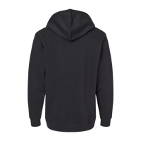 LAT Unisex Elevated Fleece Hoodie Sweatshirt, Black, Back view