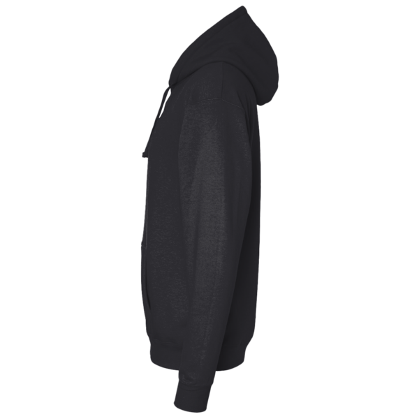 LAT Unisex Elevated Fleece Hoodie Sweatshirt, Black, Left Sleeve view