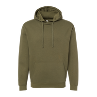 LAT Unisex Elevated Fleece Hoodie Sweatshirt, Military Green, Front view