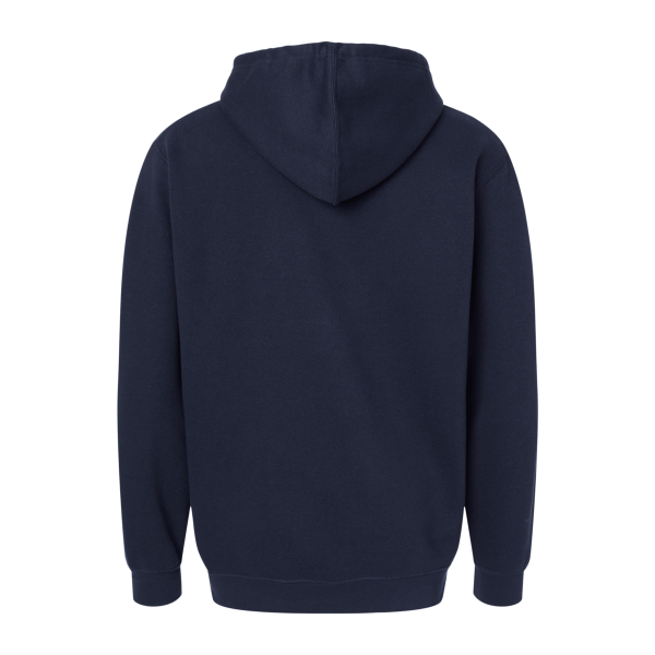 LAT Unisex Elevated Fleece Hoodie Sweatshirt, Navy, Back view