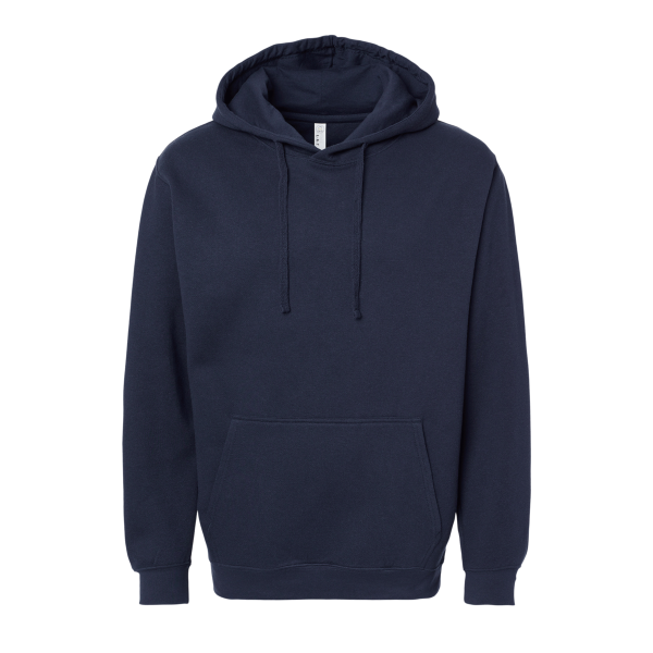 LAT Unisex Elevated Fleece Hoodie Sweatshirt, Navy, Front view