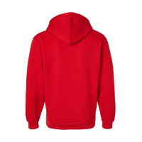LAT Unisex Elevated Fleece Hoodie Sweatshirt, Red, Back view