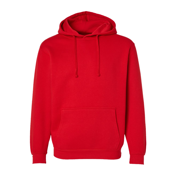 LAT Unisex Elevated Fleece Hoodie Sweatshirt, Red, Front view
