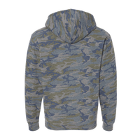 LAT Unisex Elevated Fleece Hoodie Sweatshirt, Vintage Camo, Back view