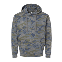 LAT Unisex Elevated Fleece Hoodie Sweatshirt, Vintage Camo, Front view