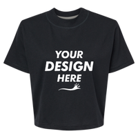 LAT Women's Boxy Tee, Blended Black, Front view, Mockup
