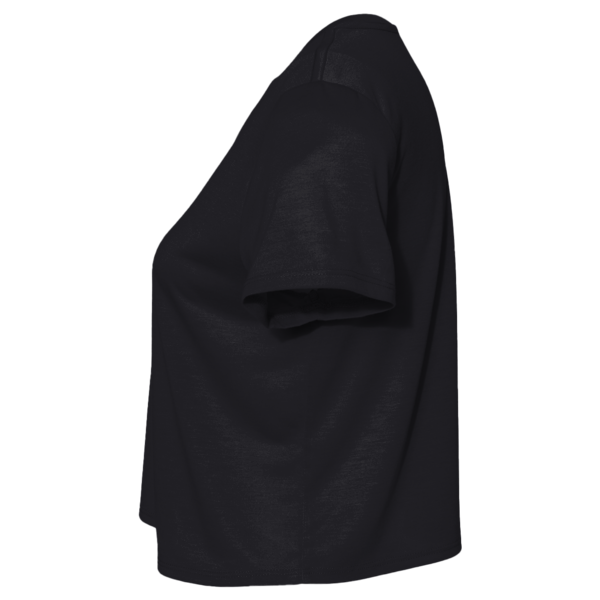 LAT Women's Boxy Tee, Blended Black, Left Sleeve view