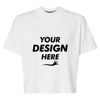 LAT Women's Boxy Tee, Blended White, Front view, Mockup