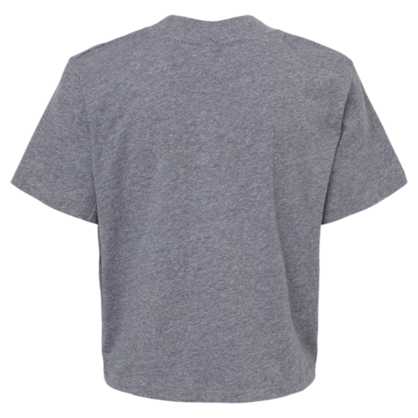 LAT Women's Boxy Tee, Granite Heather, Back view
