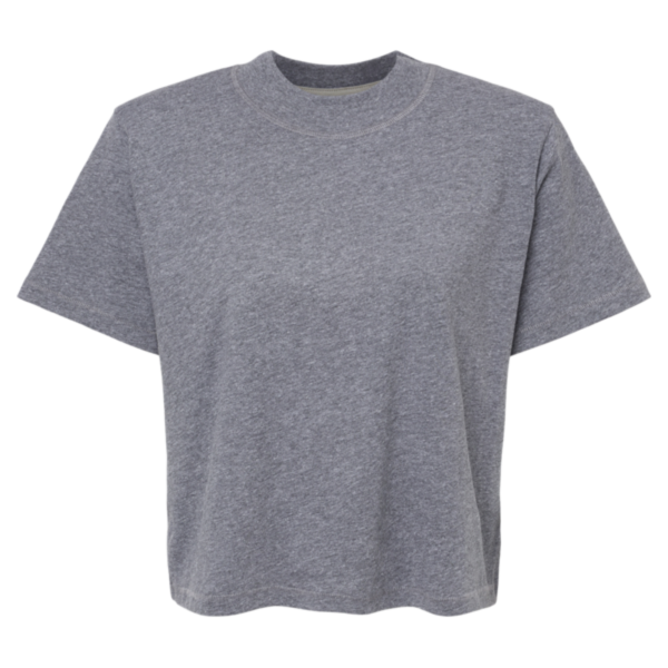 LAT Women's Boxy Tee, Granite Heather, Front view