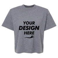 LAT Women's Boxy Tee, Granite Heather, Front view, Mockup