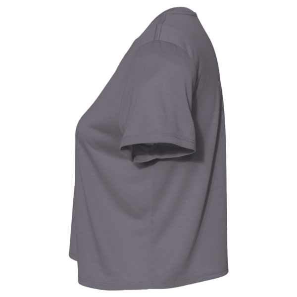 LAT Women's Boxy Tee, Granite Heather, Left Sleeve view