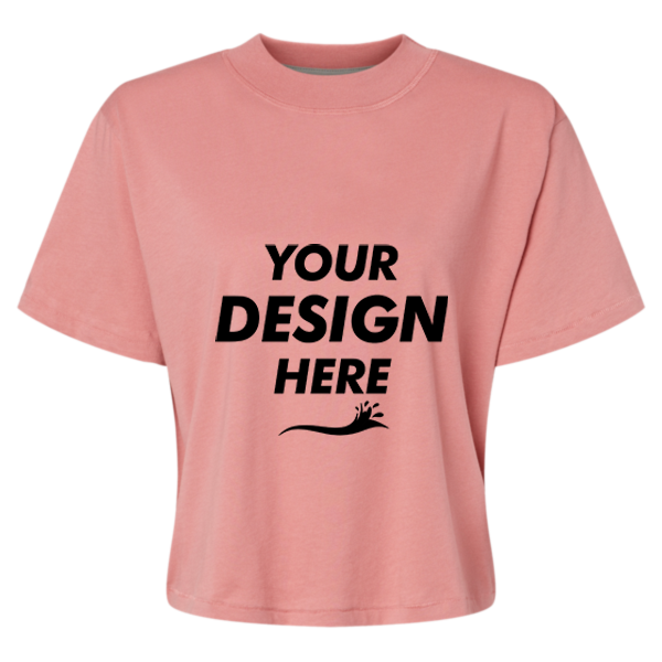 LAT Women's Boxy Tee, Mauvelous, Front view, Mockup