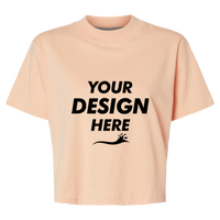 LAT Women's Boxy Tee, Peachy, Front view, Mockup