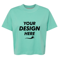 LAT Women's Boxy Tee, Saltwater, Front view, Mockup