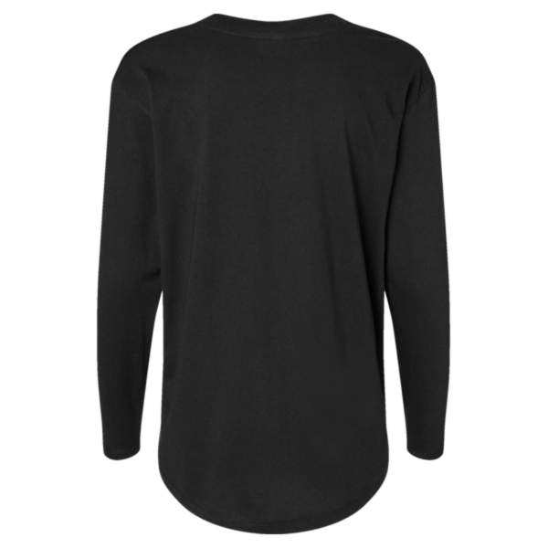 LAT Women's Fine Jersey Long Sleeve Tee, Black, Back view