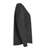 LAT Women's Fine Jersey Long Sleeve Tee, Black Leopard, Right Sleeve view
