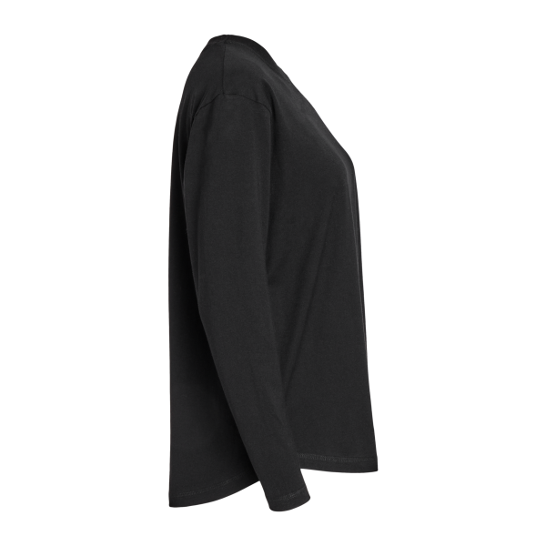 LAT Women's Fine Jersey Long Sleeve Tee, Black, Right Sleeve view