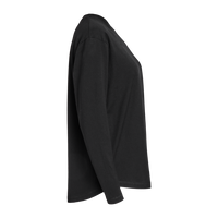 LAT Women's Fine Jersey Long Sleeve Tee, Black, Right Sleeve view