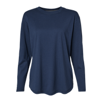 LAT Women's Fine Jersey Long Sleeve Tee, Denim, Front view