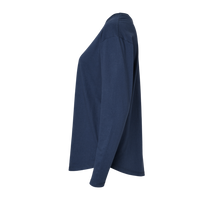 LAT Women's Fine Jersey Long Sleeve Tee, Denim, Left Sleeve view