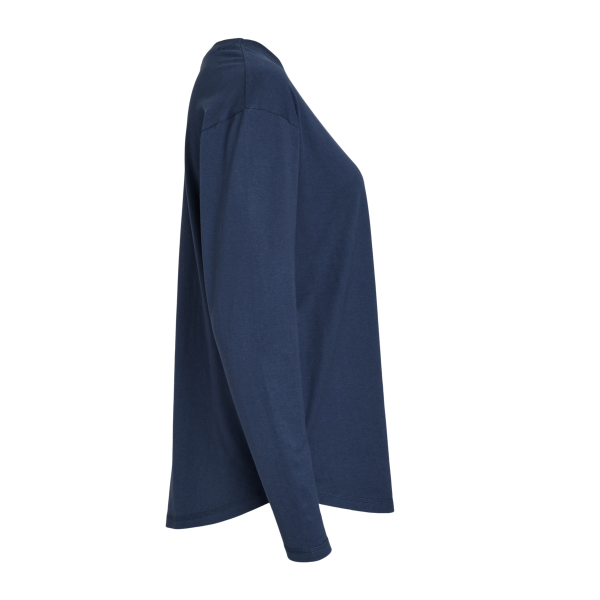 LAT Women's Fine Jersey Long Sleeve Tee, Denim, Right Sleeve view