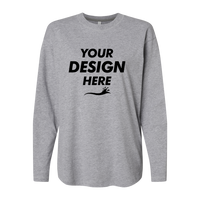 LAT Women's Fine Jersey Long Sleeve Tee, Heather, Front view, Mockup