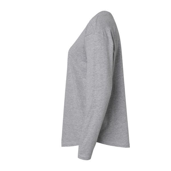 LAT Women's Fine Jersey Long Sleeve Tee, Heather, Left Sleeve view