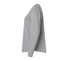 LAT Women's Fine Jersey Long Sleeve Tee, Heather, Left Sleeve view