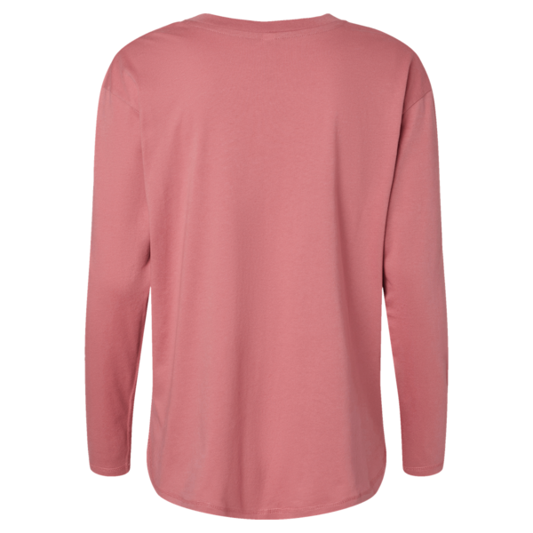 LAT Women's Fine Jersey Long Sleeve Tee, Mauvelous, Back view