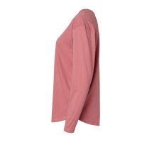 LAT Women's Fine Jersey Long Sleeve Tee, Mauvelous, Left Sleeve view