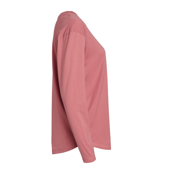 LAT Women's Fine Jersey Long Sleeve Tee, Mauvelous, Right Sleeve view