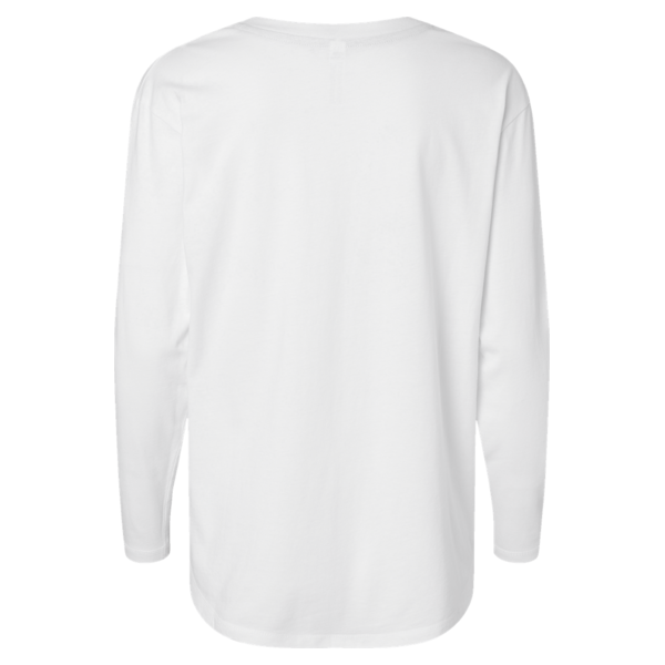 LAT Women's Fine Jersey Long Sleeve Tee, White, Back view