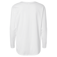 LAT Women's Fine Jersey Long Sleeve Tee, White, Back view