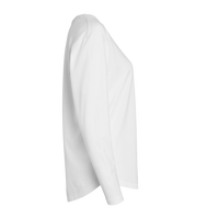 LAT Women's Fine Jersey Long Sleeve Tee, White, Right Sleeve view