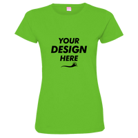 LAT Women's Fine Jersey Tee, Apple / Apple, Front view, Mockup